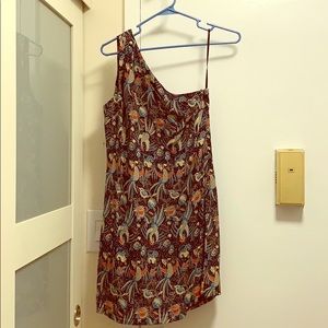 One shoulder print dress